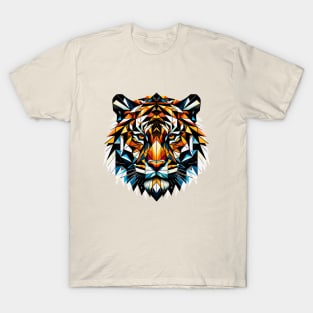 Abstract Geometric Tiger - Color Design T-Shirt